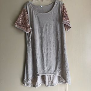 Sequin Sleeve T